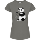 A Funny Panda Bear Womens Petite Cut T-Shirt Charcoal