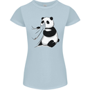 A Funny Panda Bear Womens Petite Cut T-Shirt Light Blue