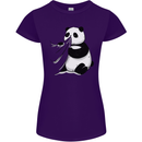 A Funny Panda Bear Womens Petite Cut T-Shirt Purple