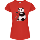 A Funny Panda Bear Womens Petite Cut T-Shirt Red