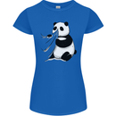 A Funny Panda Bear Womens Petite Cut T-Shirt Royal Blue