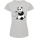 A Funny Panda Bear Womens Petite Cut T-Shirt Sports Grey