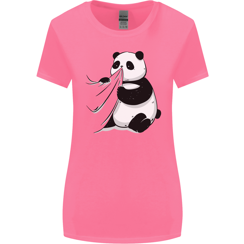 A Funny Panda Bear Womens Wider Cut T-Shirt Azalea