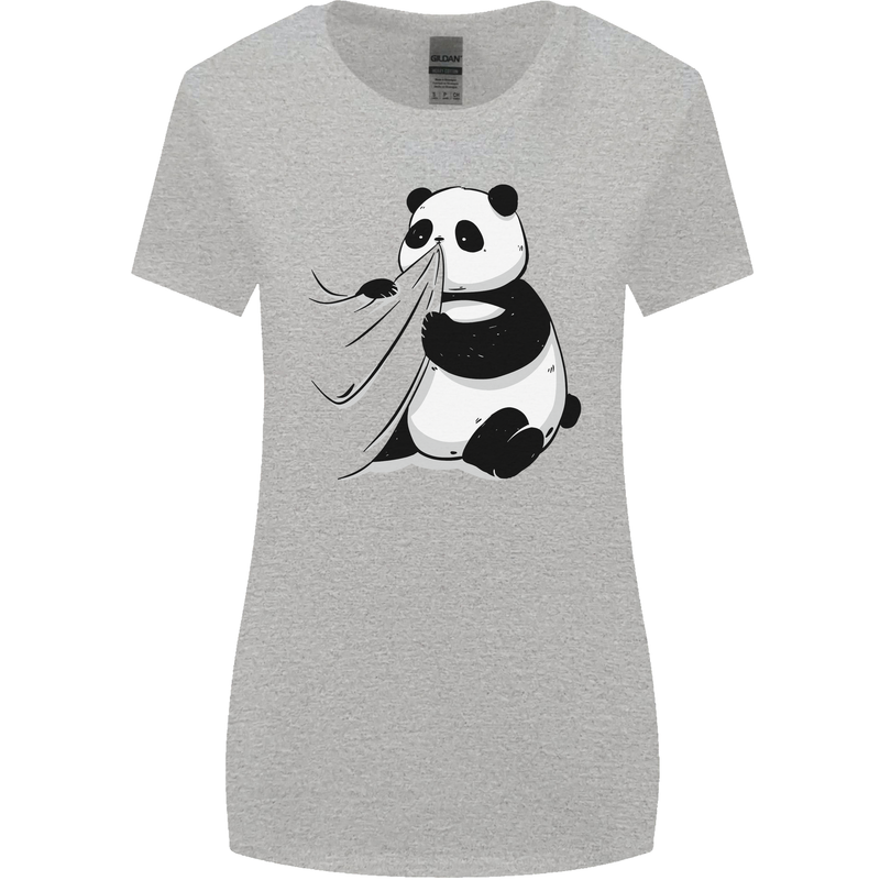 A Funny Panda Bear Womens Wider Cut T-Shirt Sports Grey