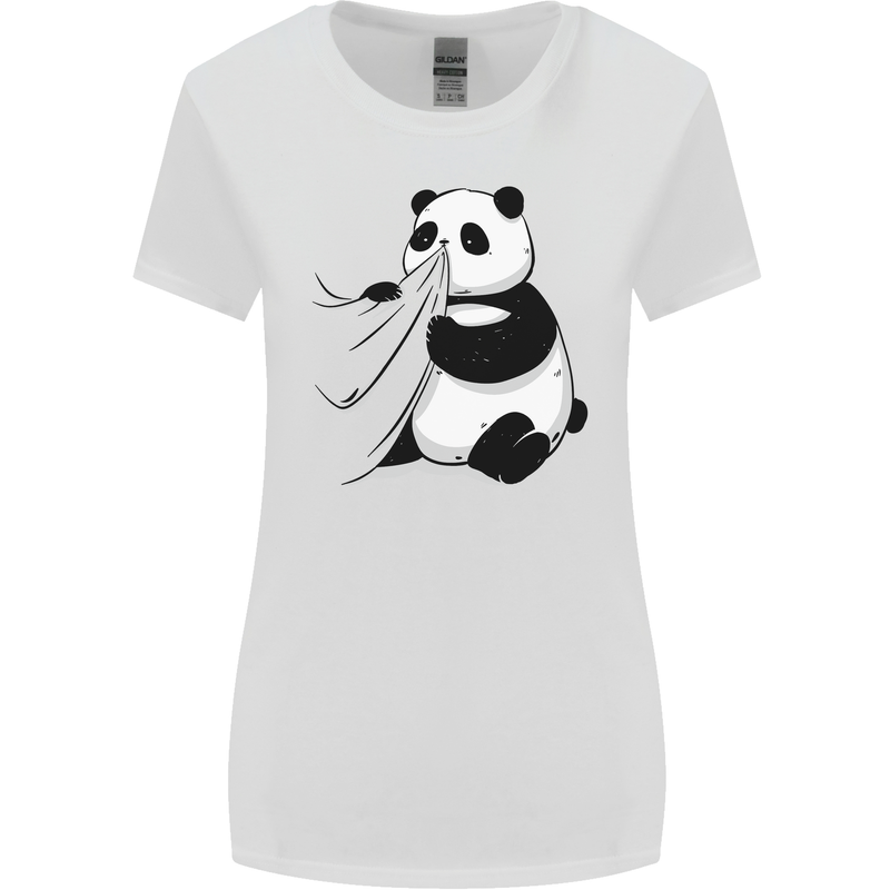 A Funny Panda Bear Womens Wider Cut T-Shirt White