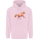 A Galloping Horse Equestrian Childrens Kids Hoodie Light Pink