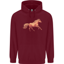 A Galloping Horse Equestrian Childrens Kids Hoodie Maroon