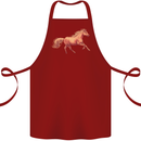 A Galloping Horse Equestrian Cotton Apron 100% Organic Maroon