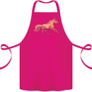 A Galloping Horse Equestrian Cotton Apron 100% Organic Pink