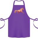 A Galloping Horse Equestrian Cotton Apron 100% Organic Purple