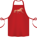 A Galloping Horse Equestrian Cotton Apron 100% Organic Red
