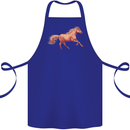 A Galloping Horse Equestrian Cotton Apron 100% Organic Royal Blue
