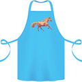 A Galloping Horse Equestrian Cotton Apron 100% Organic Turquoise