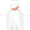A Galloping Horse Equestrian Cotton Apron 100% Organic White
