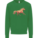 A Galloping Horse Equestrian Kids Sweatshirt Jumper Irish Green