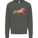 A Galloping Horse Equestrian Kids Sweatshirt Jumper Storm Grey