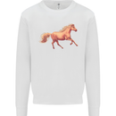 A Galloping Horse Equestrian Kids Sweatshirt Jumper White