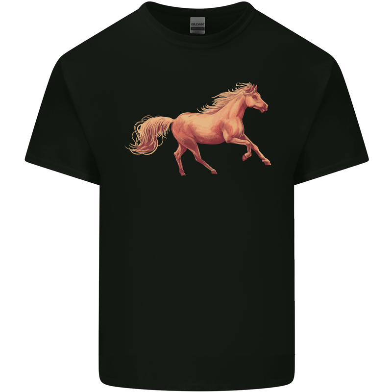 A Galloping Horse Equestrian Kids T-Shirt Childrens Black