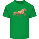 A Galloping Horse Equestrian Kids T-Shirt Childrens Irish Green