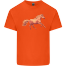 A Galloping Horse Equestrian Kids T-Shirt Childrens Orange
