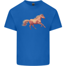 A Galloping Horse Equestrian Kids T-Shirt Childrens Royal Blue