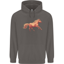 A Galloping Horse Equestrian Mens 80% Cotton Hoodie Charcoal