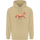 A Galloping Horse Equestrian Mens 80% Cotton Hoodie Sand