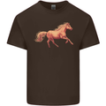 A Galloping Horse Equestrian Mens Cotton T-Shirt Tee Top Dark Chocolate