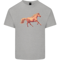 A Galloping Horse Equestrian Mens Cotton T-Shirt Tee Top Sports Grey