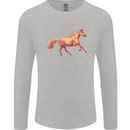 A Galloping Horse Equestrian Mens Long Sleeve T-Shirt Sports Grey