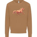 A Galloping Horse Equestrian Mens Sweatshirt Jumper Caramel Latte