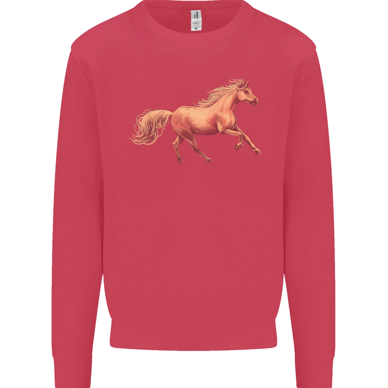 A Galloping Horse Equestrian Mens Sweatshirt Jumper Heliconia