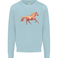 A Galloping Horse Equestrian Mens Sweatshirt Jumper Light Blue
