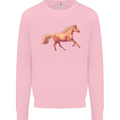 A Galloping Horse Equestrian Mens Sweatshirt Jumper Light Pink
