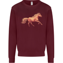 A Galloping Horse Equestrian Mens Sweatshirt Jumper Maroon