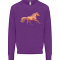 A Galloping Horse Equestrian Mens Sweatshirt Jumper Purple
