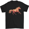 A Galloping Horse Equestrian Mens T-Shirt Cotton Gildan Black