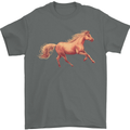 A Galloping Horse Equestrian Mens T-Shirt Cotton Gildan Charcoal