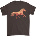 A Galloping Horse Equestrian Mens T-Shirt Cotton Gildan Dark Chocolate