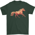 A Galloping Horse Equestrian Mens T-Shirt Cotton Gildan Forest Green