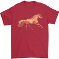 A Galloping Horse Equestrian Mens T-Shirt Cotton Gildan Red
