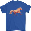 A Galloping Horse Equestrian Mens T-Shirt Cotton Gildan Royal Blue