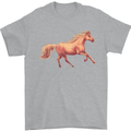 A Galloping Horse Equestrian Mens T-Shirt Cotton Gildan Sports Grey