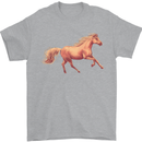 A Galloping Horse Equestrian Mens T-Shirt Cotton Gildan Sports Grey