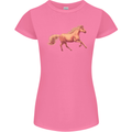 A Galloping Horse Equestrian Womens Petite Cut T-Shirt Azalea