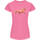 A Galloping Horse Equestrian Womens Petite Cut T-Shirt Azalea