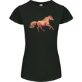 A Galloping Horse Equestrian Womens Petite Cut T-Shirt Black