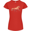 A Galloping Horse Equestrian Womens Petite Cut T-Shirt Red