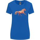 A Galloping Horse Equestrian Womens Wider Cut T-Shirt Royal Blue
