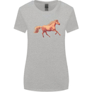 A Galloping Horse Equestrian Womens Wider Cut T-Shirt Sports Grey